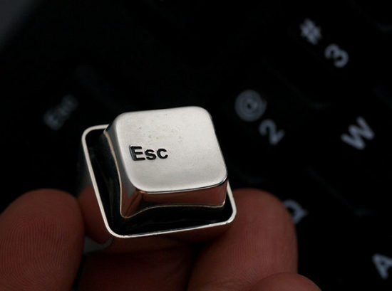 Silver Esc Key Ring